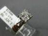 .32CT ROUND & BAGUETTE DIAMOND 14KT WHITE GOLD SQUARE FRIENDSHIP LOVE RING #1573