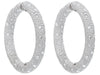 EXTRA LARGE 27.52CT DIAMOND 18KT WHITE GOLD MULTI ROW INSIDE OUT HOOP EARRINGS