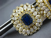ANTIQUE EXTRA LARGE 15.16CT DIAMOND & SAPPHIRE 18KT YELLOW GOLD CLIP ON EARRINGS