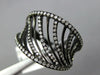 ESTATE WIDE .45CT DIAMOND 14KT BLACK GOLD 3D MULTI ROW CONCAVE SWIRL FUN RING