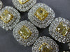 EXTRA LARGE 51.47CT WHITE & CANARY DIAMOND 18KT 2 TONE GOLD DOUBLE HALO NECKLACE
