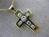 ESTATE .50CT ROUND DIAMOND 14KT YELLOW GOLD 3D ETOILE CHANNEL CROSS PENDANT #808