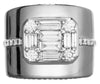 LARGE 1.84CT DIAMOND 18KT WHITE GOLD 3D ROUND & BAGUETTE SQUARE OCTAGON FUN RING