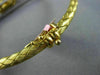 ESTATE .45CT DIAMOND 14K YELLOW GOLD CLASSIC CIRCULAR WOVEN PAVE BANGLE BRACELET
