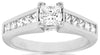 ESTATE 1.45CT DIAMOND 14KT WHITE GOLD ROUND & PRINCESS CLASSIC ENGAGEMENT RING