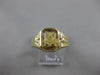 ESTATE ENGRAVED FREE MASON 14KT YELLOW GOLD FILIGREE MENS RING 11MM WIDE #21413