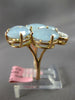 EXTRA LARGE 15.25CT DIAMOND & AAA BLUE QUARTZ 14KT WHITE & ROSE GOLD FLOWER RING