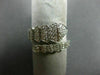 ESTATE WIDE .62CT ROUND DIAMOND 14K WHITE GOLD 3D CLASSIC CLUSTER SNAKE FUN RING