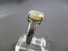 ESTATE 2.22CT DIAMOND & AAA OPAL PLATINUM 3D OVAL & ROUND ENGAGEMENT RING #28207
