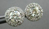 ESTATE 2.14CT DIAMOND 14KT WHITE GOLD 3D HALO FILIGREE CLUSTER EARRINGS #22148