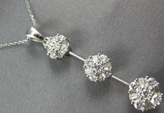 1.06CT DIAMOND 14KT WHITE GOLD FLOWER PAST PRESENT FUTURE JOURNEY LOVE PENDANT