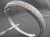 ESTATE LARGE & WIDE 4.0CT DIAMOND 14KT WHITE GOLD 5 ROW PAVE BANGLE BRACELET