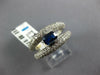 WIDE 2.1CT DIAMOND & AAA SAPPHIRE 14KT WHITE GOLD 3D EMERALD CUT ENGAGEMENT RING