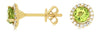 0.99CT DIAMOND & AAA PERIDOT 14KT YELLOW GOLD 3D CLASSIC ROUND HALO STUD EARRINGS