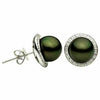 ESTATE .10CT DIAMOND & AAA TAHITIAN PEARL 14KT WHITE GOLD 3D HALO STUD EARRINGS
