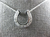 ESTATE .26CT DIAMOND 14KT WHITE GOLD CLASSIC HORSE SHOE LUCKY FUN PENDANT #26969