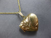 ESTATE 14KT YELLOW GOLD 3D HEART SHAPE HANDCARVED FLOWER LOCKET PENDANT #27975