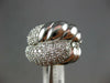 ESTATE LARGE 1.58CT DIAMOND 14KT WHITE GOLD 3D CLASSIC LOVE KNOT FUN RING