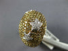 EXTRA LARGE 4.06CT WHITE & CANARY DIAMOND 18KT YELLOW GOLD 3D SHOOTING STAR RING