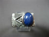 ESTATE WIDE 2.2CT DIAMOND & AAA STAR SAPPHIRE 14KT WHITE GOLD OVAL & ROUND RING