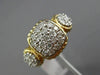 ESTATE .73CT DIAMOND 14KT WHITE & YELLOW GOLD 3D ROUND & SQUARE PAVE ROPE RING