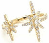 ESTATE WIDE .48CT DIAMOND 18KT YELLOW GOLD 3D DOUBLE SNOWFLAKE FUN RING
