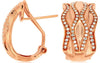 ESTATE WIDE .43CT DIAMOND 14K ROSE GOLD MULTI ROW MATTE & SHINY CLIP ON EARRINGS