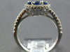 1.01CT DIAMOND & AAA SAPPHIRE 18KT WHITE GOLD 3D ROUND FLOWER HALO FILIGREE RING