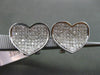 ESTATE LARGE 1.03CT DIAMOND 14KT WHITE GOLD 3D PAVE CURVED HEART LOVE EARRINGS