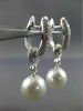 ESTATE LARGE .49CT DIAMOND 18KT WHITE GOLD SOUTH SEA PEARL PAVE ETOILE EARRINGS