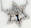 ESTATE .36CT DIAMOND 14KT WHITE GOLD 3D TREE OF LIFE STAR OF DAVID FUN NECKLACE