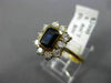 ESTATE 1.60CT DIAMOND & EMERALD CUT SAPPHIRE 18K YELLOW GOLD ENGAGEMENT RING 126