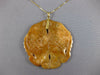 ESTATE LARGE AAA BROWN JADE 14K YELLOW GOLD HAND ETCHED LUCKY FISH PENDANT 22359