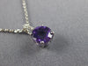 ESTATE .71CT DIAMOND & AAA AMETHYST 14KT WHITE GOLD SOLITAIRE FLOATING PENDANT