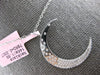 LARGE .23CT DIAMOND 14KT WHITE GOLD ETOILE MOON CRESCENT LOVE FLOATING PENDANT