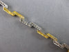 ESTATE WIDE .90CT DIAMOND 14KT 2 TONE GOLD MULTI WAVE SQUARE FUN TENNIS BRACELET
