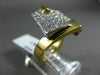 ESTATE LARGE 1.65CT DIAMOND 18KT WHITE & YELLOW GOLD 3D PAVE SQUARE FUN RING 995