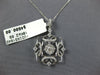 LARGE .78CT DIAMOND 18KT WHITE GOLD 3D FLOWER FILIGREE SQUARE FLOATING PENDANT