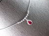 .78CT DIAMOND & AAA RUBY 14KT WHITE GOLD PEAR SHAPE & ROUND HALO LOVE NECKLACE