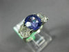 ANTIQUE 5.63CT DIAMOND & AAA SAPPHIRE 14K WHITE GOLD THREE STONE ENGAGEMENT RING