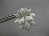 ESTATE LARGE 1.77CT DIAMOND 18KT WHITE GOLD 3D FLOWER CLIP ON HANGING EARRINGS
