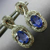 ESTATE 2.47CT DIAMOND & AAA TANZANITE 14KT WHITE GOLD PAVE SWIRL EARRINGS #15690