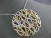 LARGE 1.78CT DIAMOND 18K TRI COLOR GOLD OPEN FILIGREE TEAR DROP CIRCULAR PENDANT