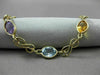 ANTIQUE 7.0CT AAA MULTI GEM 14KT YELLOW GOLD OPEN LINK OVAL BRACELET #22706