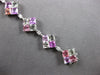 EXTRA LARGE 22CT DIAMOND & AAA MULTI COLOR GEM 18K WHITE GOLD INVISIBLE BRACELET