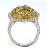 LARGE 4.39CT MULTI COLOR DIAMOND 18K WHITE GOLD 3D MULTI SHAPE CLUSTER OVAL RING