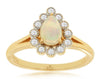 .64CT DIAMOND & AAA OPAL 14KT YELLOW GOLD PEAR SHAPE & ROUND FILIGREE HALO RING