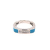 ESTATE .05CT DIAMOND & LIGHT BLUE ENAMEL 18KT YELLOW GOLD 3D 5 STONE FUN RING