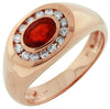 ESTATE 1.20CT DIAMOND & AAA RUBY 14KT ROSE GOLD OVAL & ROUND CLASSIC MENS RING