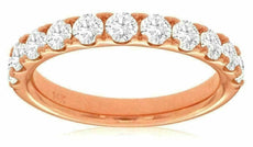 ESTATE 1.20CT DIAMOND 14KT ROSE GOLD 3D SEMI ETERNITY 11 STONE ANNIVERSARY RING